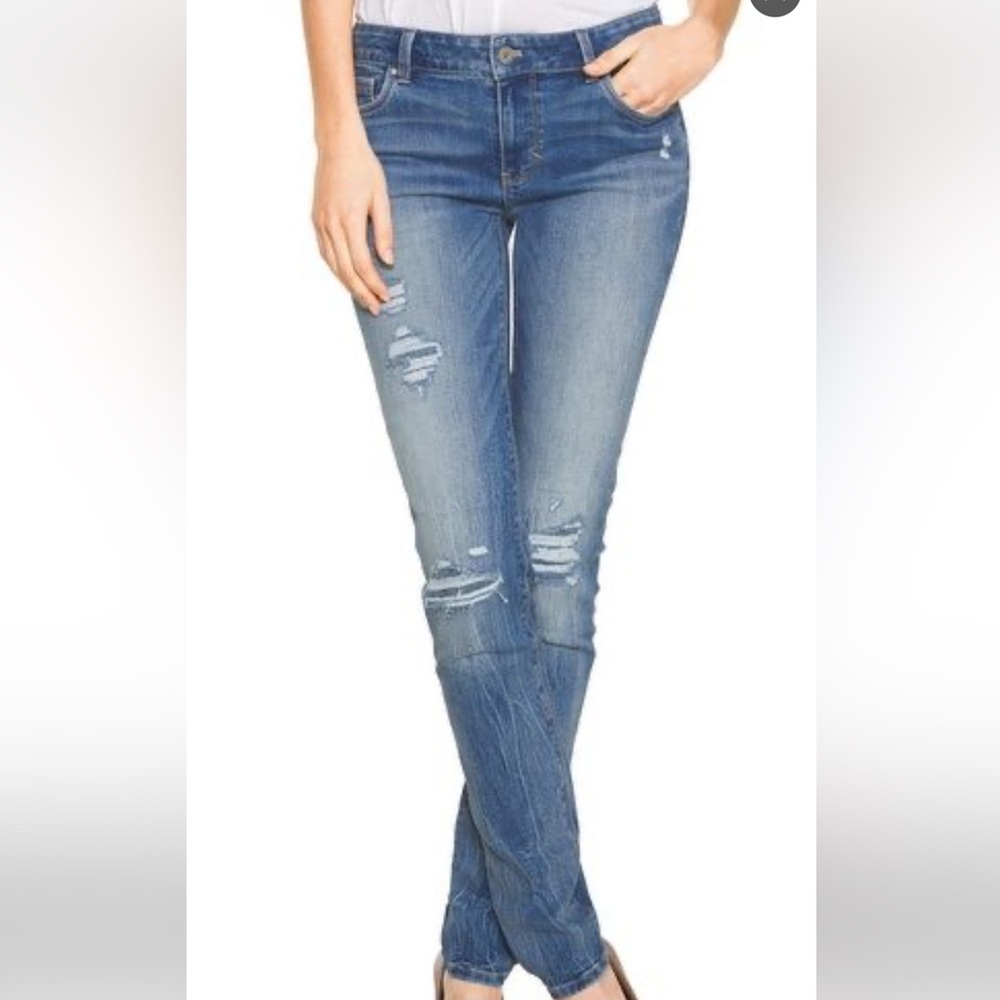 WHBM Skinny Leg Distressed Jean - Size 2R
